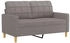 vidaXL 3-tlg. Sofagarnitur mit Kissen Taupe Stoff (3201249)