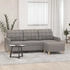 grau: vidaXL 3-seater sofa with stool fabric 180 cm
