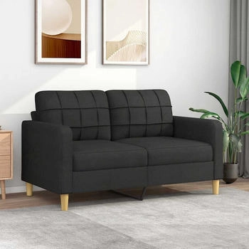 vidaXL 2-Sitzer-Sofa Schwarz 140 cm Stoff (359095)