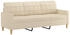 vidaXL 3-Sitzer-Sofa mit Hocker Creme 180 cm Stoff (3201003)