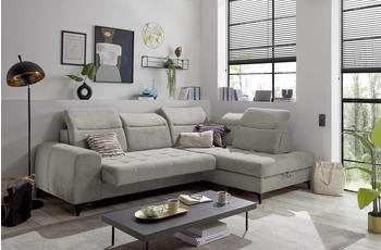 ED EXCITING DESIGN Ecksofa Rockdale L-Form mit Bettfunktion Bettkasten Kopfteilverstellung Sitztiefenverstellung & USB-Port taupe