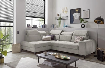 ED EXCITING DESIGN Ecksofa Rockdale L-Form mit Bettfunktion Bettkasten Kopfteilverstellung Sitztiefenverstellung & USB-Port beige