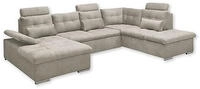 ED EXCITING DESIGN Wohnlandschaft "Jakarta U-Form mit Bettfunktion, Bettkasten"