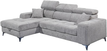 ED EXCITING DESIGN Ecksofa Sydney L-Form mit Bettfunktion Bettkasten Kopfteilverstellung motorischer Sitztiefenverstellung USB-Port & 2 Zierkissen taupe
