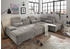 ED EXCITING DESIGN Wohnlandschaft Jakarta U-Form mit Bettfunktion Bettkasten Armteilverstellung Kopfstützen & 3 Nierenkissen grau-beige