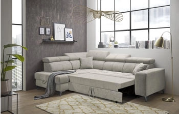 ED EXCITING DESIGN Ecksofa Sydney mit elektrischer Sitzverbreitung oder Schlaffunktion Stone