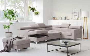 Cotta Collection Wohnlandschaft Sammy mit Schlaffunktion Bettkasten und verstellbare Kopflehnen grau