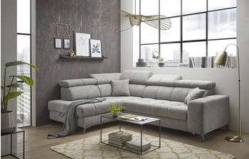 ED EXCITING DESIGN Ecksofa Sydney mit elektrischer Sitzverbreitung oder Schlaffunktion Taupe