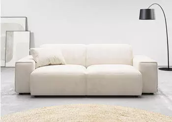 Home Affaire 2,5-Sitzer Glimminge auch in Breitcord Feincord + Easy care-Bezug besondere Kedern&auml;hte Zierkissen wei&szlig;