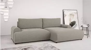 Home Affaire Ecksofa Marsby mit Bettfunktion und Bettkasten B/H/T 242/65/145 cm L-Form mit Wellenunterfederung Recamiere links oder rechts bestellbar beige