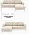 Home Affaire Ecksofa Booster whlw. mit Schlaffunktion & Bettkasten Fuß Buche lackiert Recamiere beidseitig montierbar L-Form in Cord & Struktur B: 232 cm cream