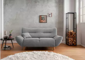 Home Affaire 2-Sitzer "Drago" silber B:173cm H:81cm T:90cm 100% Polyester Sofas 2-Sitzer frei im Raum stellbar inkl. 1 Zierkissen (81429744-0)