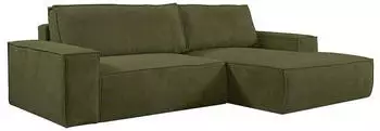 Kauf-Unique Ecksofa mit Schlaffunktion - Ecke rechts - Cord - Khaki - AMELIA