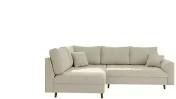 S-Style M&ouml;bel Kai Ecksofa Cord-Stoff Beige, Ottomane links, 231x161cm (Kai)
