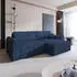 Masseno Fiano P Ecksofa L-Form Kordstoff Blau mit Schlaffunktion & Bettkasten (FIANO P POSO 05)