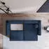 Masseno Fiano P Ecksofa L-Form Kordstoff Blau mit Schlaffunktion & Bettkasten (FIANO P POSO 05)