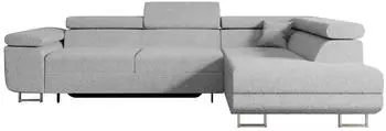 ALTDECOR GUSA-L Ecksofa mit Schlaffunktion und Bettkasten, Hellgrau Boucl&eacute;, L-Form, 272x202cm