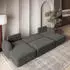 Masseno Savona K Ecksofa U-Form mit Schlaffunktion und Bettkasten, Grau (SAVONA K KRONOS 15)