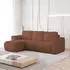Masseno RINOVA Ecksofa L-Form Boucle-Stoff kupferfarben mit Schlaffunktion (RINOVA QUELLE 54)