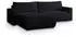 Masseno Turin N Ecksofa L-Form mit Schlaffunktion & Bettkasten, Schwarz, 265x183cm (TURIN N NOW OR NEVER 100)