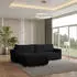 Masseno Turin N Ecksofa L-Form mit Schlaffunktion & Bettkasten, Schwarz, 265x183cm (TURIN N NOW OR NEVER 100)
