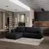 Masseno Turin N Ecksofa L-Form mit Schlaffunktion & Bettkasten, Schwarz, 265x183cm (TURIN N NOW OR NEVER 100)