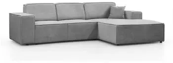 Beautysofa Ecksofa Pedro L ohne Schlaffunktion, L-Form rechts, Hellgrau, 267x170cm (Velo 633)