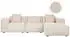 Beliani Dolva Ecksofa 3-Sitzer Cord Beige Ottomane Links (Dolva)