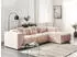 Beliani Dolva Ecksofa 3-Sitzer Cord Beige Ottomane Links (Dolva)