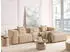 Beliani Dolva Ecksofa 3-Sitzer Cord Beige Ottomane Links (Dolva)
