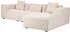 Beliani Dolva Ecksofa 3-Sitzer Cord Beige Ottomane Links (Dolva)