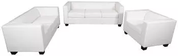 MCW Lille-3-2-1-KL Sofagarnitur Kunstleder, wei&szlig; (800000693039)