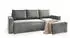 Masseno Siles Ecksofa L-Form mit Schlaffunktion & Bettkasten, Hellgrau Velours (MONOLITH 84)