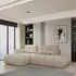 Masseno Fluma L-S Ecksofa L-Form Boucle-Stoff Beige Schlaffunktion 279x158cm (FLUMA L-S QUELLE 05)