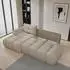 Masseno Fluma L-S Ecksofa L-Form Boucle-Stoff Beige Schlaffunktion 279x158cm (FLUMA L-S QUELLE 05)