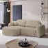 Masseno Amilia L-S Ecksofa L-Form mit Schlaffunktion & Bettkasten, Bouclé, Beige, 263x174cm (AMILIA L-S QUELLE 05)