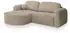 Masseno Amilia L-S Ecksofa L-Form mit Schlaffunktion & Bettkasten, Bouclé, Beige, 263x174cm (AMILIA L-S QUELLE 05)