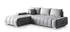 Masseno Alese L-S Ecksofa L-Form mit Schlaffunktion und Bettkasten, Hellgrau (MONOLITH 84)