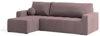 Masseno VOLIRA Ecksofa L-Form mit Schlaffunktion & Bettkasten, Rosa Plüsch (VOLIRA KRONOS 27)