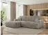 MKS Meble OVO L Ecksofa mit Schlaffunktion & Bettkasten, Cord Hellbraun, L-Form 271x195cm