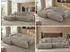 MKS Meble OVO L Ecksofa mit Schlaffunktion & Bettkasten, Cord Hellbraun, L-Form 271x195cm
