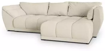 Masseno Orenti R-S Ecksofa L-Form mit Schlaffunktion & Bettkasten, Bouclé, Creme (ORENTI R-S QUELLE 02)