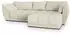 Masseno Orenti R-S Ecksofa L-Form mit Schlaffunktion & Bettkasten, Bouclé, Creme (ORENTI R-S QUELLE 02)