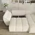 Masseno Orenti R-S Ecksofa L-Form mit Schlaffunktion & Bettkasten, Bouclé, Creme (ORENTI R-S QUELLE 02)