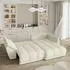 Masseno Orenti R-S Ecksofa L-Form mit Schlaffunktion & Bettkasten, Bouclé, Creme (ORENTI R-S QUELLE 02)