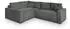 Masseno ERONIS L-S Ecksofa L-Form mit Schlaffunktion & Bettkasten, Velours, Grau (ERONIS L-S MONOLITH 85)