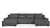 Beautysofa Ecksofa BENNY U-Form mit Schlaffunktion und Bettkasten, Dunkelgrau (Poso 34)