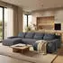 Beautysofa Ecksofa BENNY U-Form mit Schlaffunktion und Bettkasten, Dunkelgrau (Poso 34)