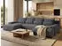 Beautysofa Ecksofa BENNY U-Form mit Schlaffunktion und Bettkasten, Dunkelgrau (Poso 34)