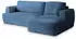 Masseno Senti P R-S Ecksofa L-Form mit Schlaffunktion & Bettkasten, Kordstoff, Blau (SENTI P R-S POSO 05)